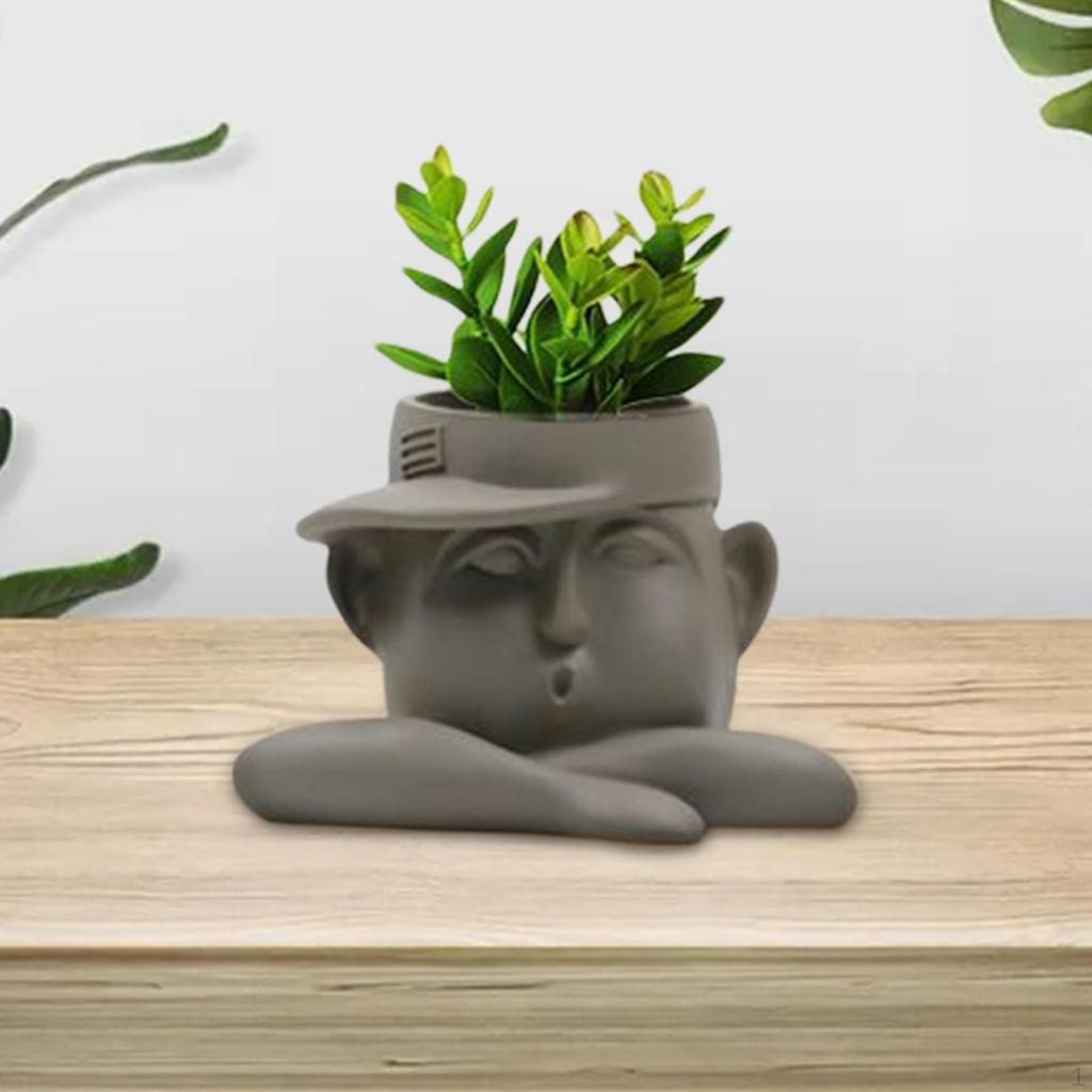 Flower Vase Planters Flowerpot Tabletop Centerpieces Bunch Human Face Statues for Home Decors Dining