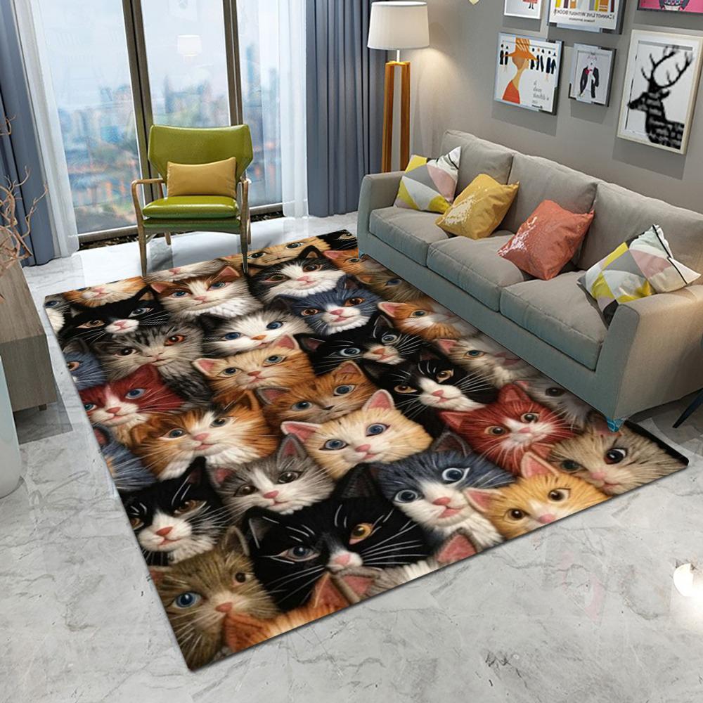 Many Cute Beautiful Cat Kitten Carpet Living Room Sofa Bedroom Study Kitchen Entrance Door Mat Non-slip Kawaii Home Decor Rug