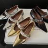 Be Careful~ Rhinestone Buckle Strap Pointed Fairy Wind Heightening Single Shoes 2025 Spring Fashion Low Heel Mary Jane Shoes Women