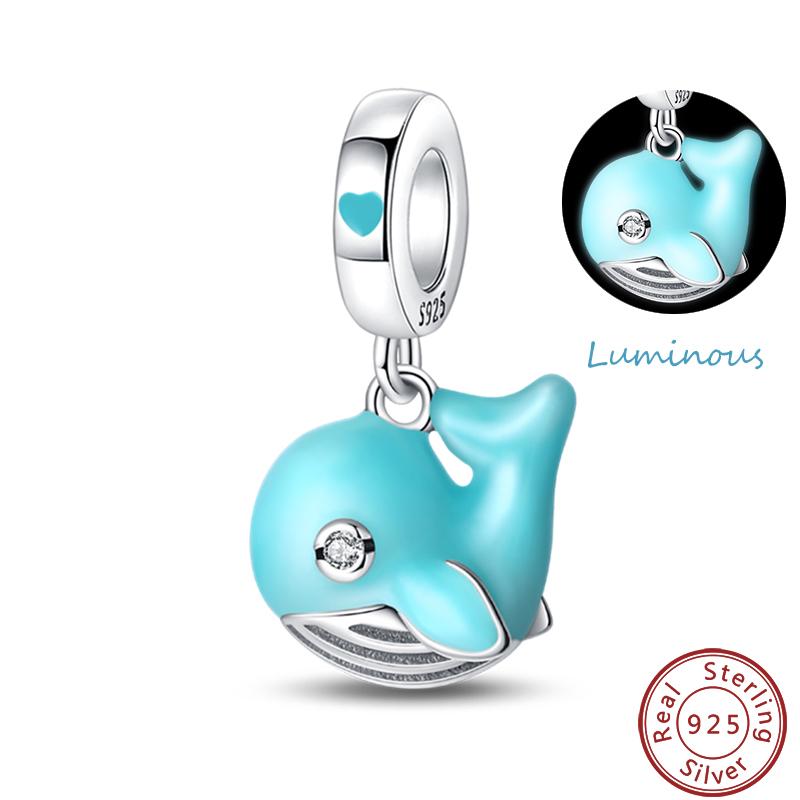 Luminous Ocean Series Copper Dolphin Turtle Octopus Charms Beads 3Mm Diy Fine Jewelry Gifts Making