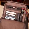 Borsa a tracolla da uomo in pelle di vacchetta pieno fiore - Spaziosa borsa a tracolla vintage per EDC, Borsa a tracolla in pelle retrò con spazio espandibile