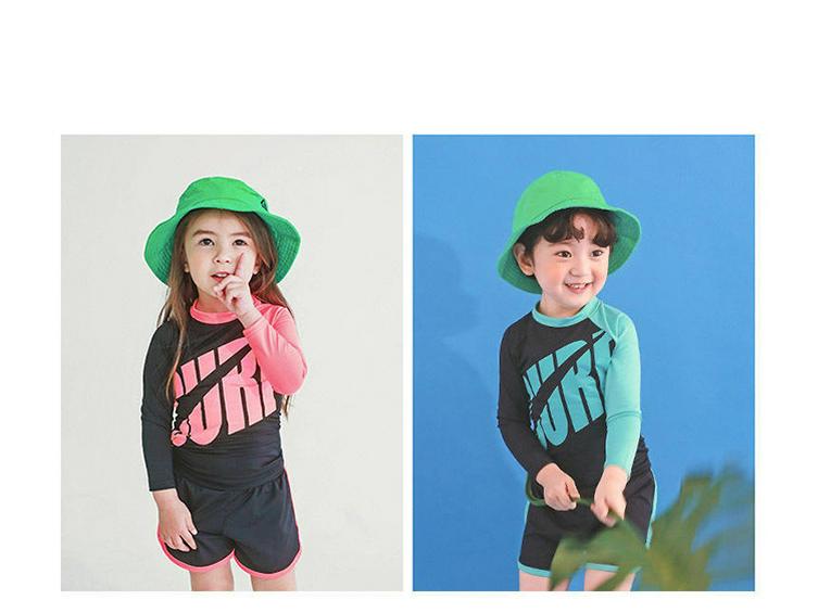 2024 Kinder Schnelltrocknender Badeanzug Set: Langärmiger Sonnenschutz, geteiltes Design für Mädchen & Jungen