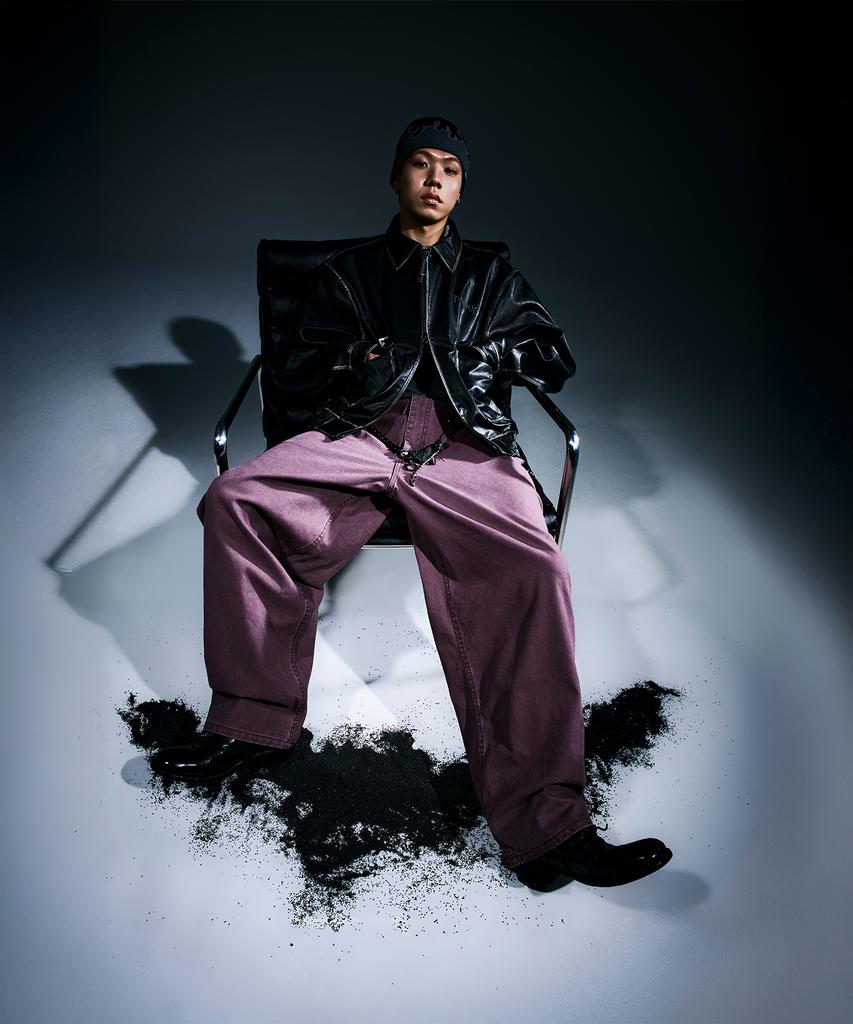 Treasure Flame Stitch Carpenter Pants Purple