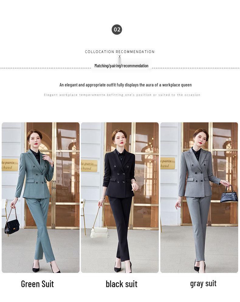 2023 High-End Women's Autumn Pant Suit: Elegant Formal Blazer Set for Professional Wear