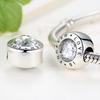 Love is Clear CZ 925 Sterling Silver Charms Pandora European Bracelets Compatible Forever,