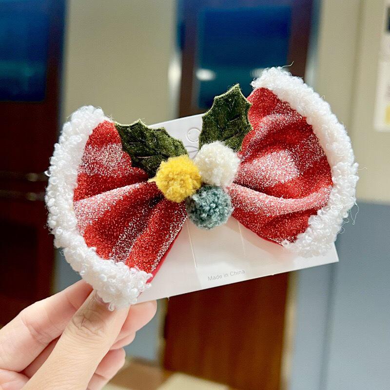 2025 Christmas Reindeer Antler Scrunchies & Bow Hair Clips - Cute Party Accessories for Kids