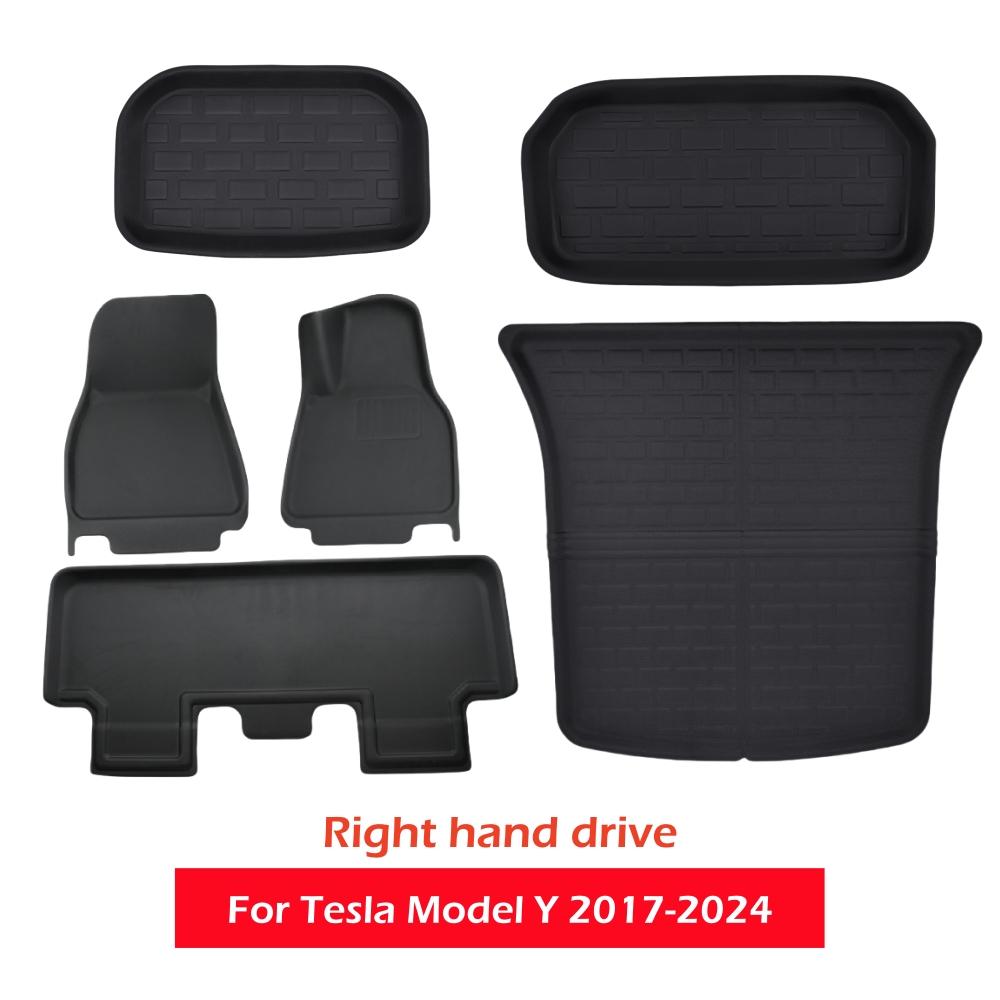 3D Floor Mats For Tesla Model 3 Highland Model Y 2017 to 2025 All Weather Floor Carpets Trunk Mats Waterproof Cargo Liner
