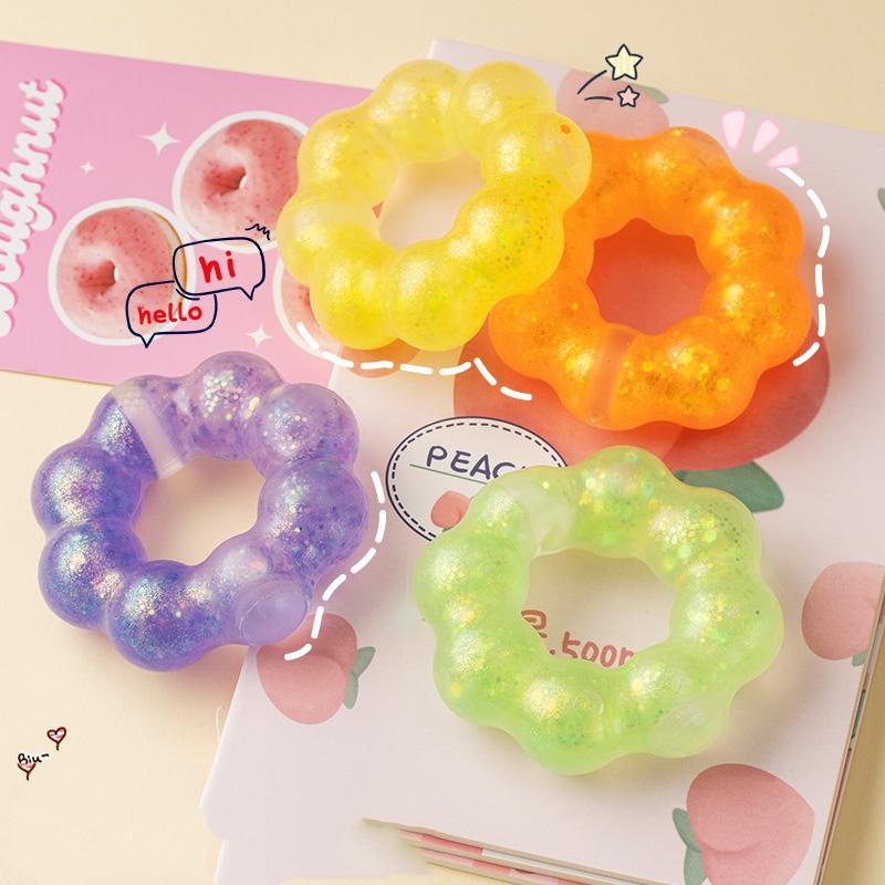Multi-colors Simulation Donut Squishy Toys Bracelet Anti Stress Soft Sensory Squeeze Fidget For Kids Birthday Gifts Party Favors