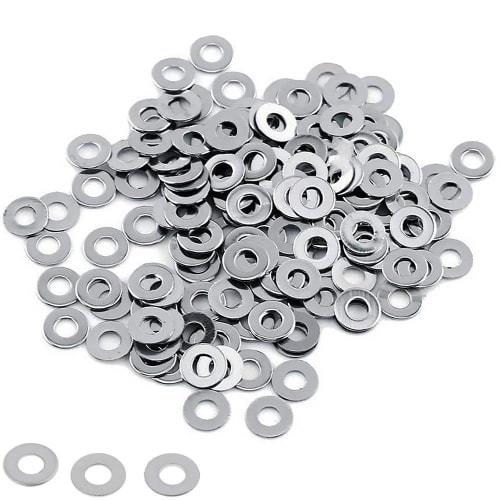 Set of 100 M4 Flat Washers, Round, 304 Stainless Steel, Spacers, Gasket Fasteners, for Screws, Rust-Resistant, Ideal for Furniture, Machinery, Repair,
