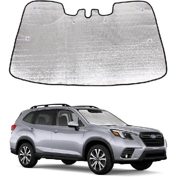 Windshield Sunshade Fit for Subaru Forester 2019-2025 Front Window Sun Shade Foldable Sun Visor Custom Sunscreen UV Blocker Privacy Protector