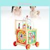 Baby Wooden Push Cart With Interactive Features And Cognitive Skills Enhancement For Toddlers