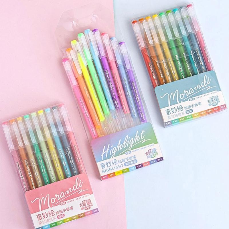 Fluorescent Color Gel Pen 0.6MM Tip Acrylic Gel Inks Pen Quick Dry for Note Taking Journaling Color Coding Highlighting