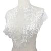 Flower Embroidery Sequin Lace Appliques Trim Floral Embroidered Sew on Patches for Wedding Bridal Dress Party Gown Bodice Craft DIY, 1 Pairs (White)