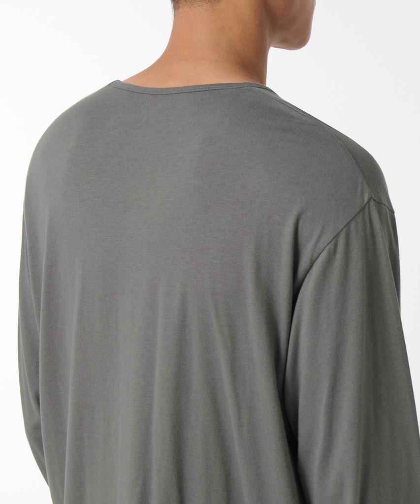 MUSINSA STANDARD Relaxed Cr Scoop Neck Long Sleeve T-Shirt [Khaki Gray]