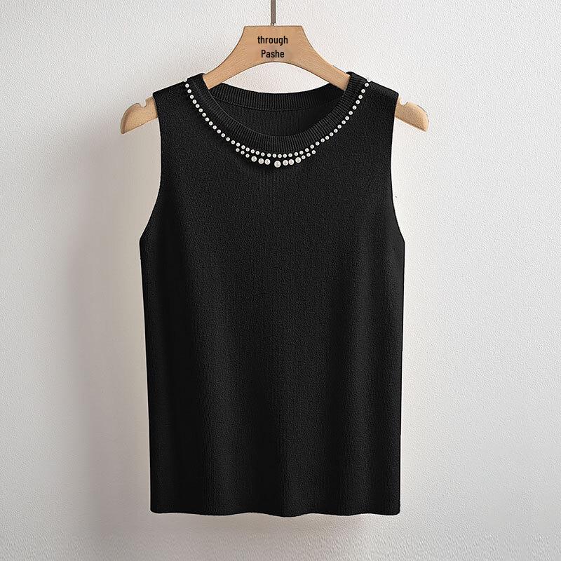 

Топ Sipaishe с бусинами, круглым вырезом, без рукавов One Size