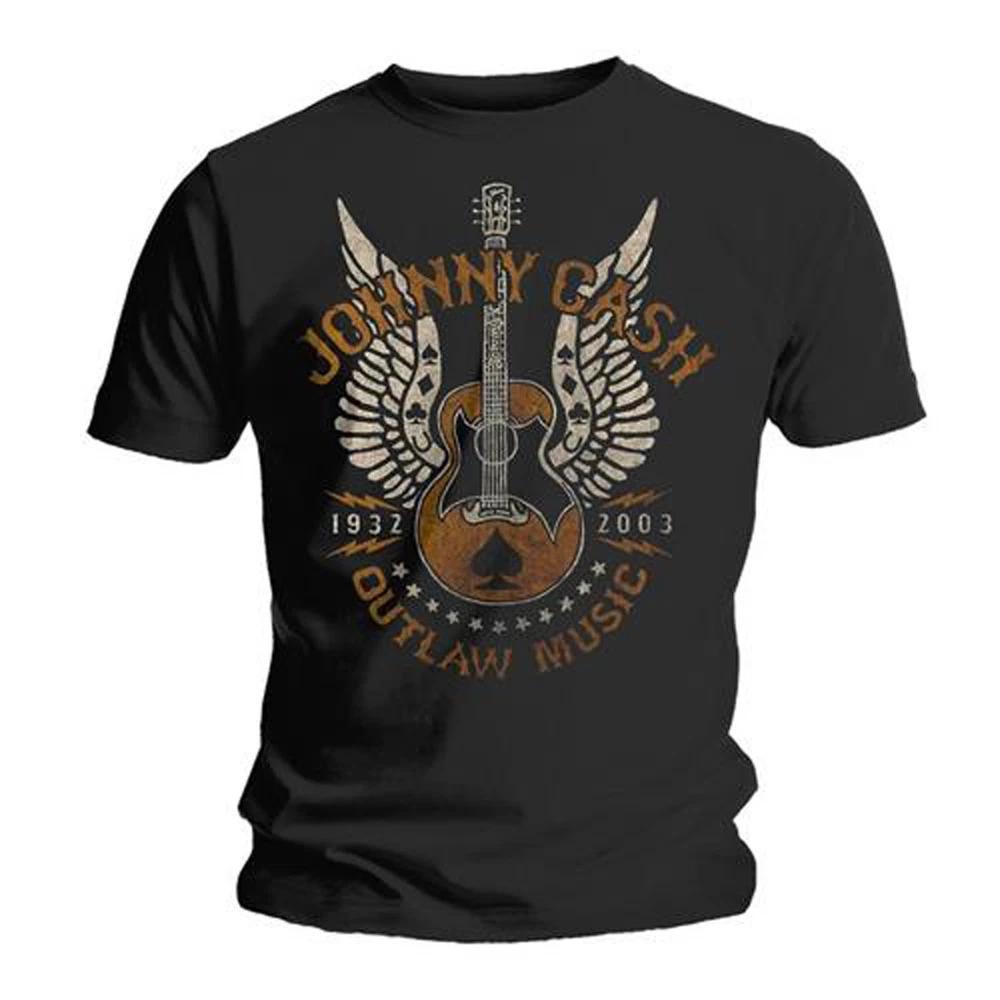 Johnny Cash Guitar Wings Outlaw Unisexs Tshirt Unisexs L