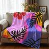 Tropical Hibiscus Abstract Cartoon Anime Print Flannel Blanket Soft Warm Throw for Kids Bedroom Sofa Christmas Office Car