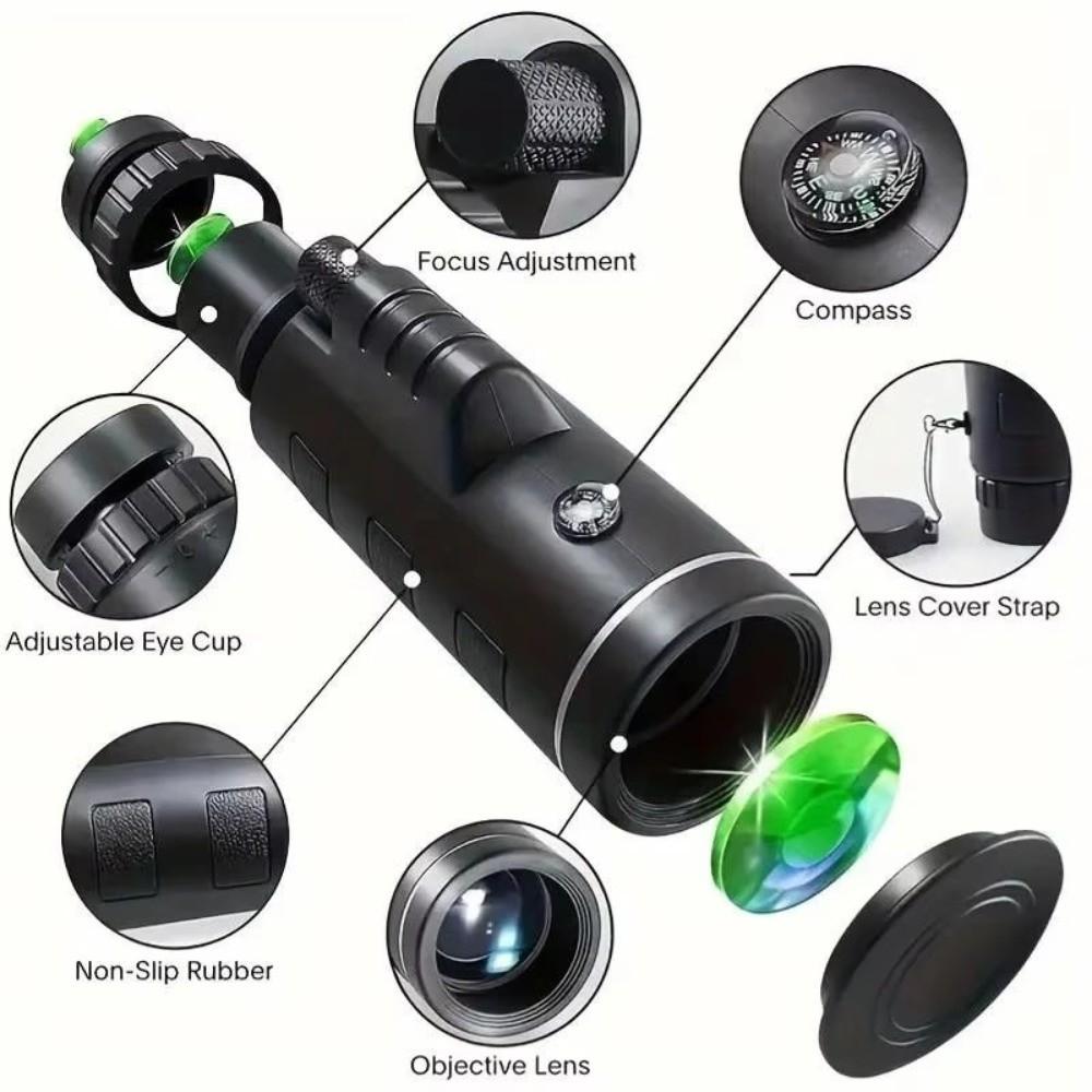 Smartphone Adapter Powerful Monocular Zoom HD Monocular Waterproof Telescope Monocular  Outdoor