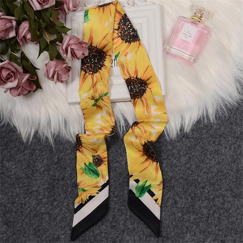 Summer scarf hairband for women with versatile kidnapping long streamers elegant fashionable narrow strips tied with small scarf