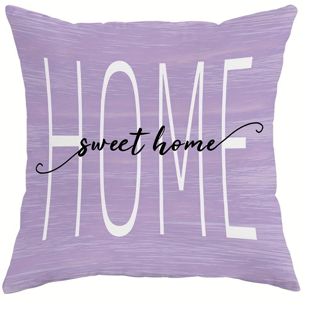 1 шт. фиолетовые рифмованные цветы и птицы приветствуют весну, встречают теплую домашнюю наволочку, чехол для подушки дивана, украшение комнаты 16x16Inch