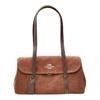 Bridget 35 Hidden Buckle Flap Design Cow Split Leather Shoulder Bag Large Size Women's Brown