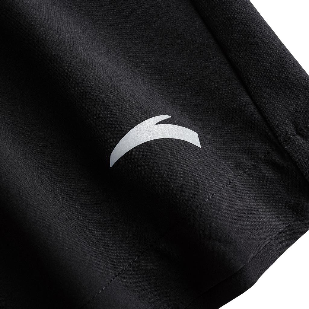 Anta Training Series Solid Color Logo Print Elastic Waist Straight Leg Sports Casual Woven Shorts Men Shorts Black 952627502-3