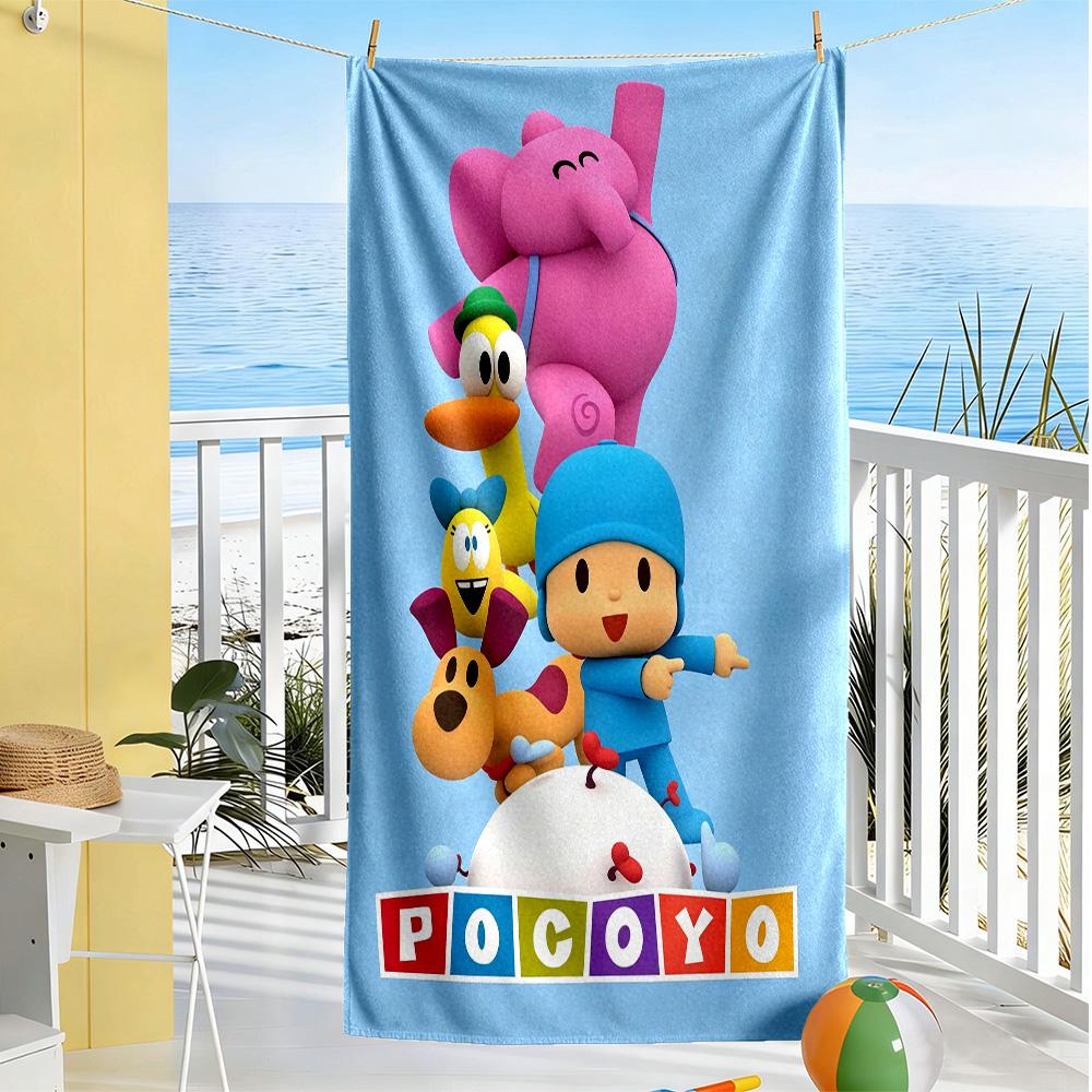 Pocoyo Beach Towel Super Soft Microfiber Quickdry Fabric Comfortable Lightweight Suitable for Sports, Travel, Swimming, Yoga, Bathroom, Beach, And Poo