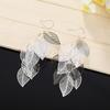 925 Silver Leaf Wedding Dangle Earrings For Women Ladies Piercing Party Jewelry Gifts Accessories