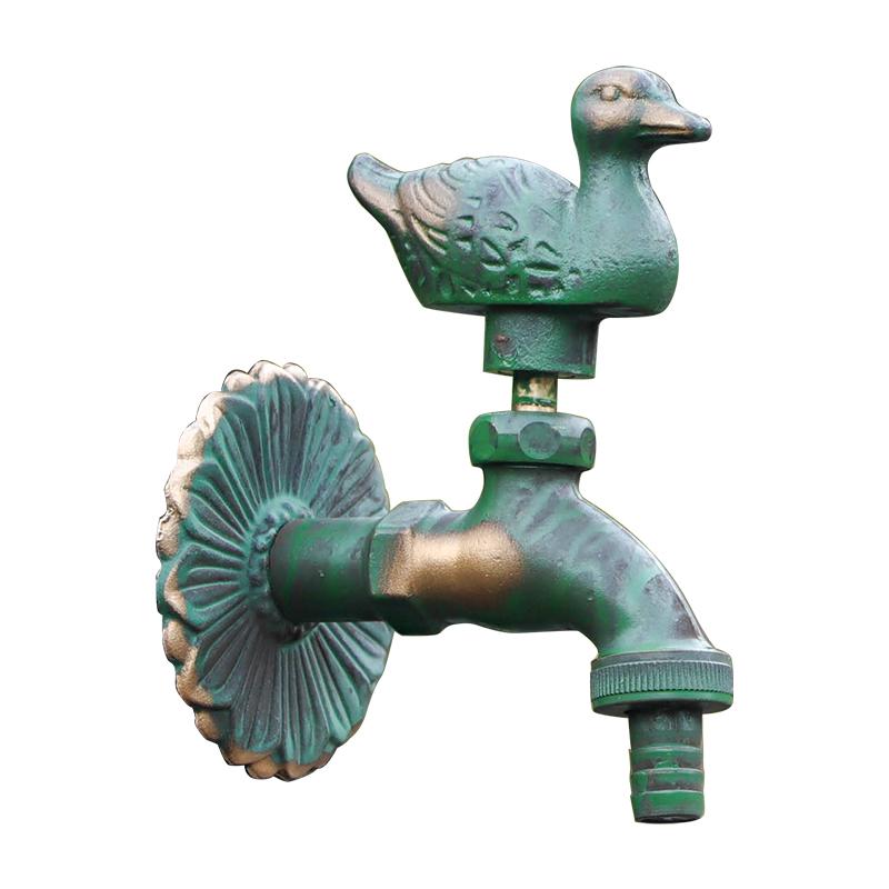 Bronze Outdoor Washing Machine Faucet Copper Animal Handle Garden Cold Tap Outdoor Courtyard Floor Landscape Water Faucet