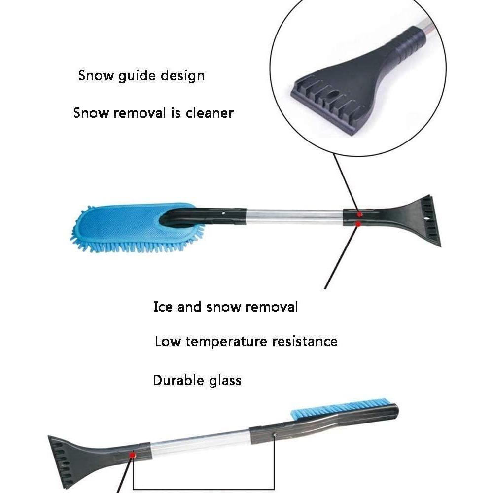 Car Accessories 3 In 1 Cleaning Tool Detachable Snow Shovel Set Winter Cleaning Brush Multifunctional Snow Shovel Set Ice Snow Duster Long Handle