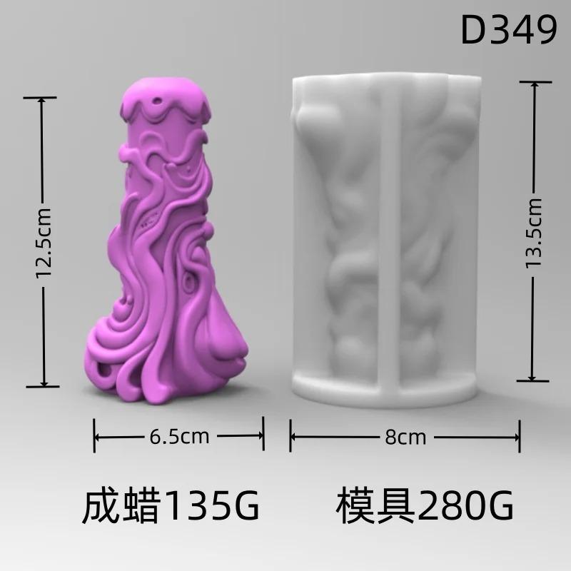 DIY New Cylindrical Tall Twirl Pillar Candle Mold Ribbed Aesthetic Twist Swirl Silicone Mould Geometric Striped Soy Wax Mold