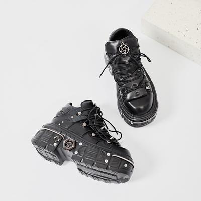Punk - Style Platform High - Top Shoes, Unique Choice with Metal Ornament