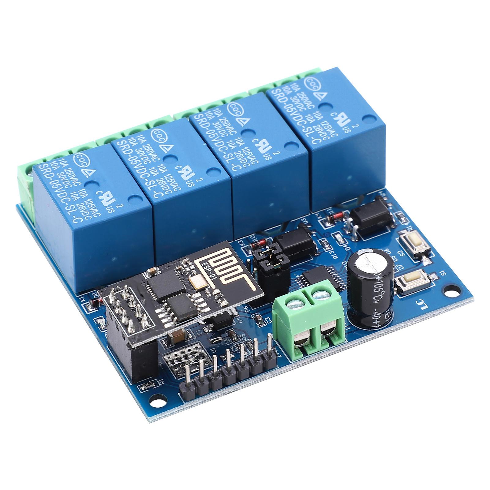 

ESP8266 5 В релейний модуль 4‑канальний бездротовий зв’язок для мобільного телефону Android Пульт дистанційного керування для розумного дому
