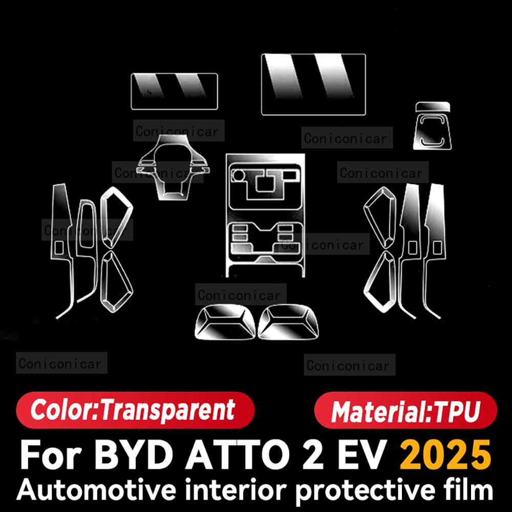 

For BYD ATTO 2 EV 2025 Car Interior Protection Anti-Scratch TPU Film trument Center Control Navigation Screen Accessories Left rudder