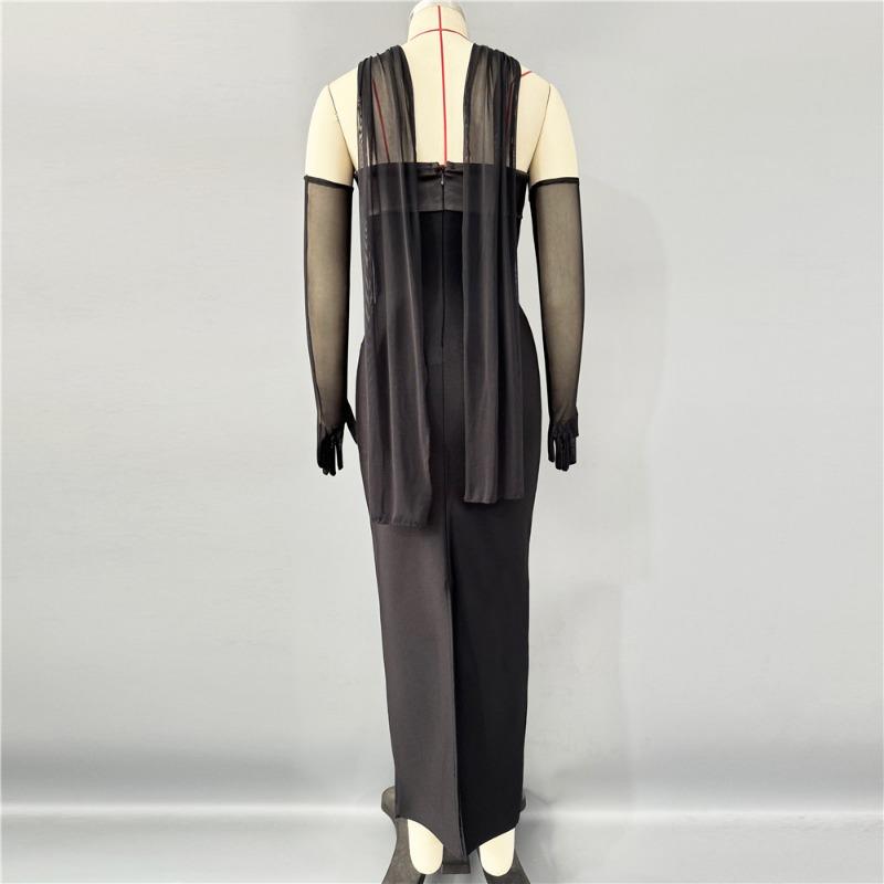 New fashion tube top bandage dress sexy niche order diamond long dress temperament evening dress