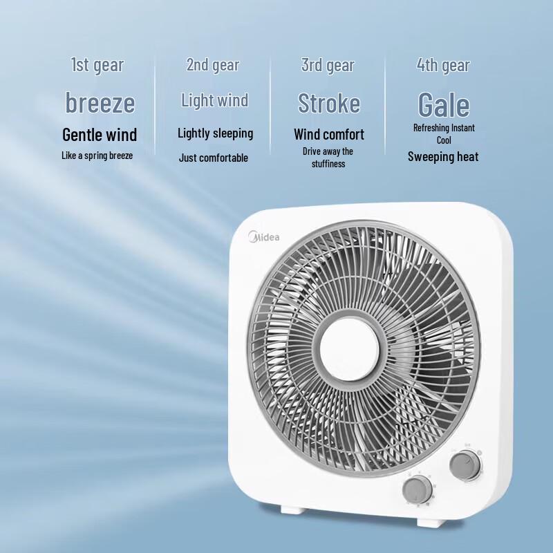 Midea Quiet Oscillating Desk Fan with Timer and Tip-Over Protection