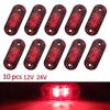 10Pcs Led Side Marker Lights 12v 24v Trailer Trucks Car Warning Lamp Clearance Signal Strobe Light Waterproof Oval Amber Lamp