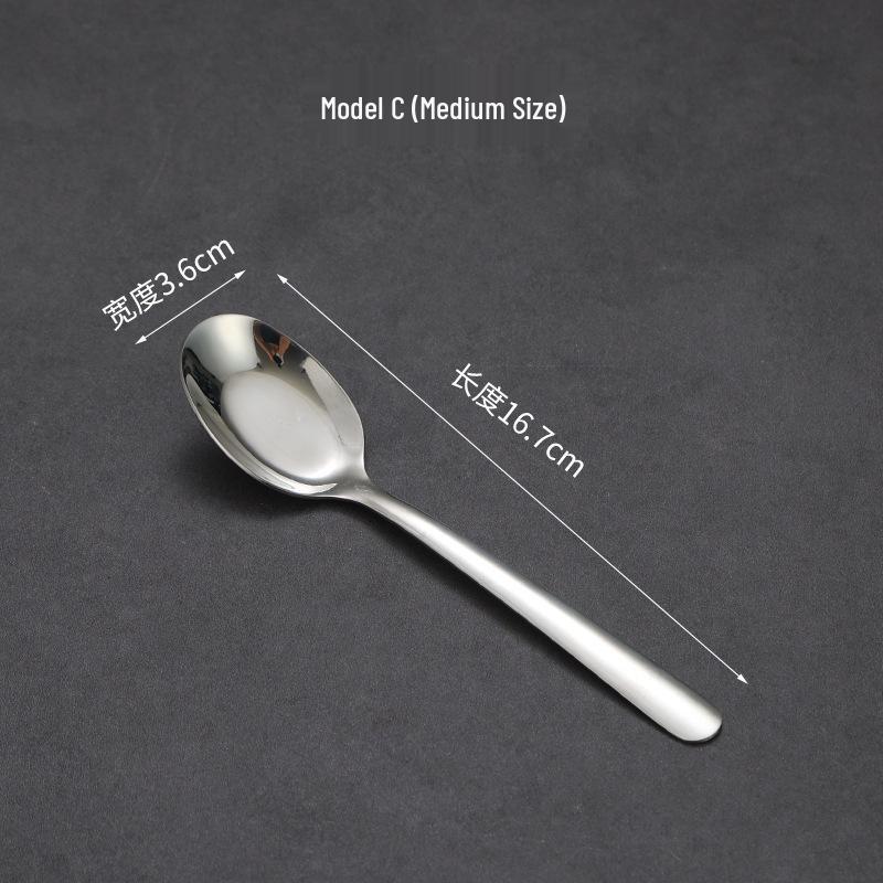 Stainless Steel Long-Handle Thickened Flat Spoon for Home, Hotel, or Restaurant