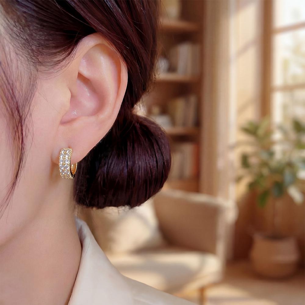 2026 New Zirconia Ear Climbers: Luxury Three-Pair Set - Stylish, Elegant Stud Earrings
