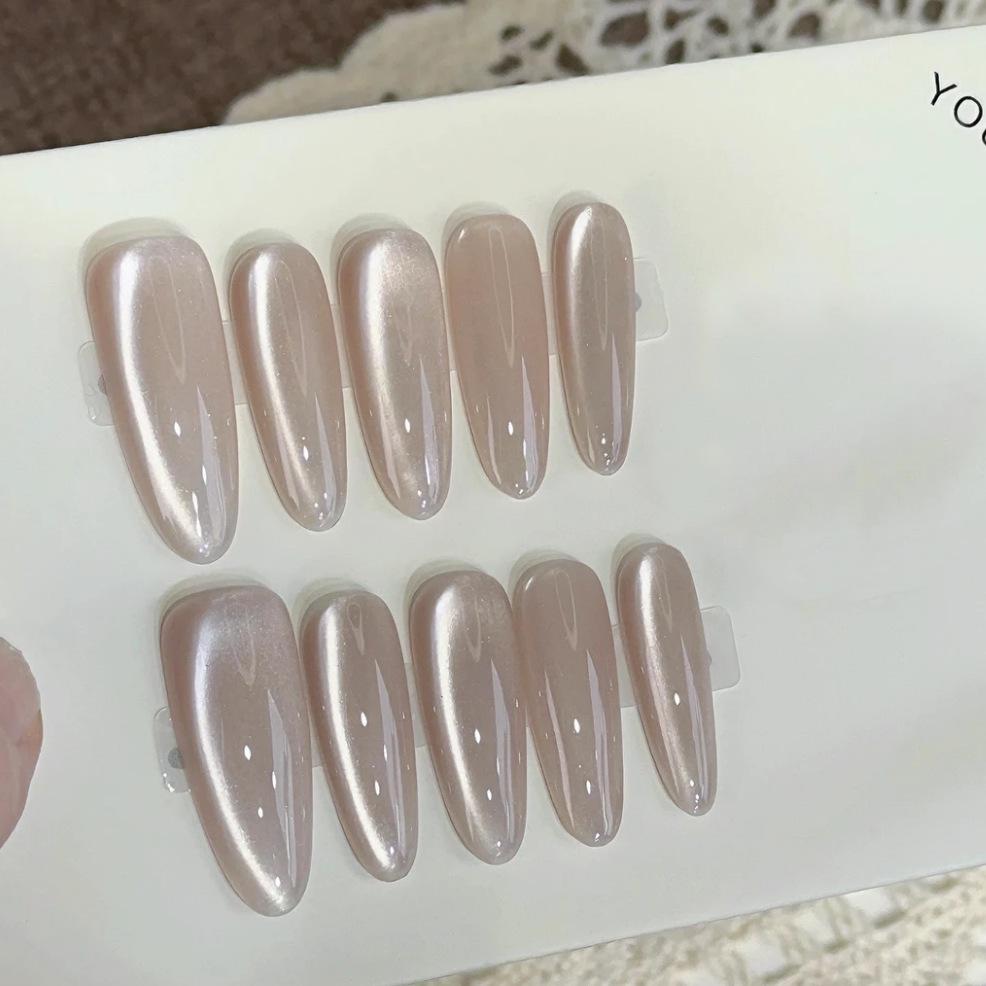 Sky Mirror Cat Eye Nude Nail Stickers: Elegant, Simple, Long-Lasting Wear