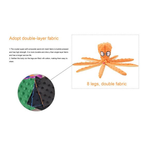 Plush Octopus Dog Chew Toy Small Medium Large Dog Cat Squeaky Stuffed Octopus Doll Indoor Outdoor Stress Relief Interactive Teething Toy Pet Supplies
