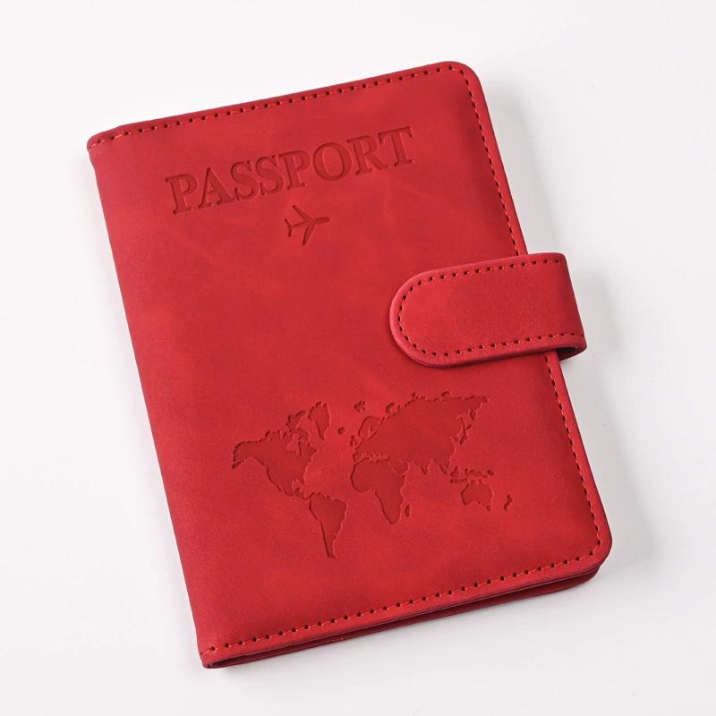 Men Women Nubuck Leather Passport Cover Travel Mad Holder Case Ticket Wallet with Credit Card Holder Protector Cover