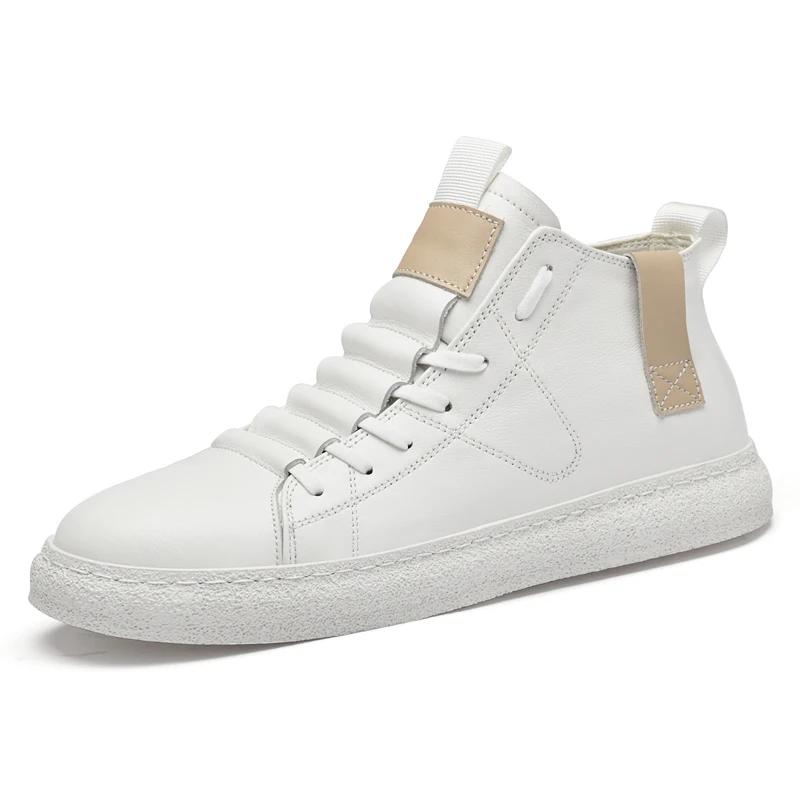 

Модные мужские туфли из натуральной кожи, кроссовки, мужские ботинки, модные повседневные ботильоны, мужские туфли на платформе для мужчин, дизайнерская обувь класса люкс 46 белый