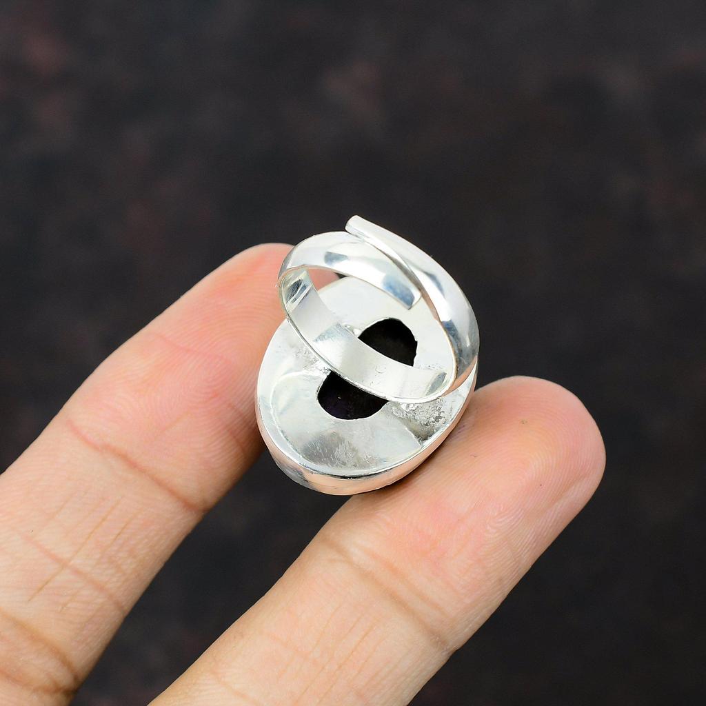 Lila Feuer Labradorit Ring Handgemachter Ring 925 Sterling Silber Ring Verstellbarer Ring Labradorit Edelstein Schmuck Hochzeitsgeschenk Stylischer Ring