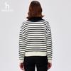 HAZZYS Women's Striped Polo Collar Sweatshirt