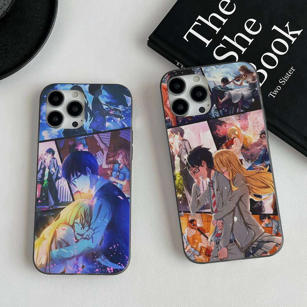 Amine Y-Your Lie In Aprils Soft Corrugated Transparent Phone Case For iPhone 17 15 16 11 12 13 14 Pro Max Plus Pro