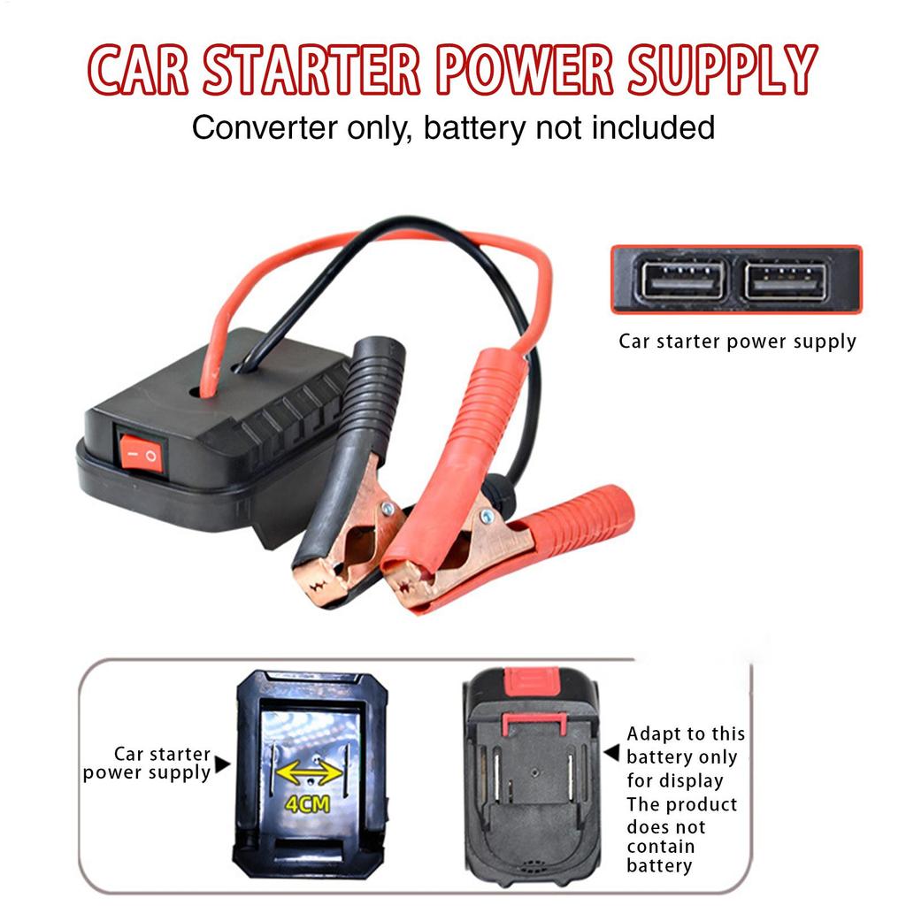 Dla Makita Elektryczny Rozrusznik Litowy Rozrusznik Przenośny Booster Akumulatorowy Podwójny USB Mocny Rozrusznik Samochodowy