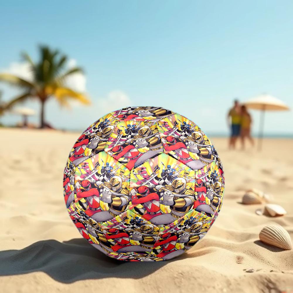 Mighty Morphin Power Rangers Print Size 5 Soccer Ball, Standard Match Football for Sports Game and Team Practice, Ideal Gift for Soccer Fans