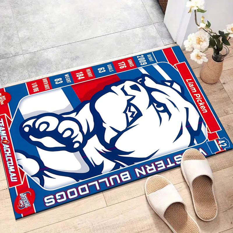Western Bulldogs Polyester Carpet, Soft Indoor Mat for Office Chair, Living Room, Computer Desk - Decorative Home Office Rug Design