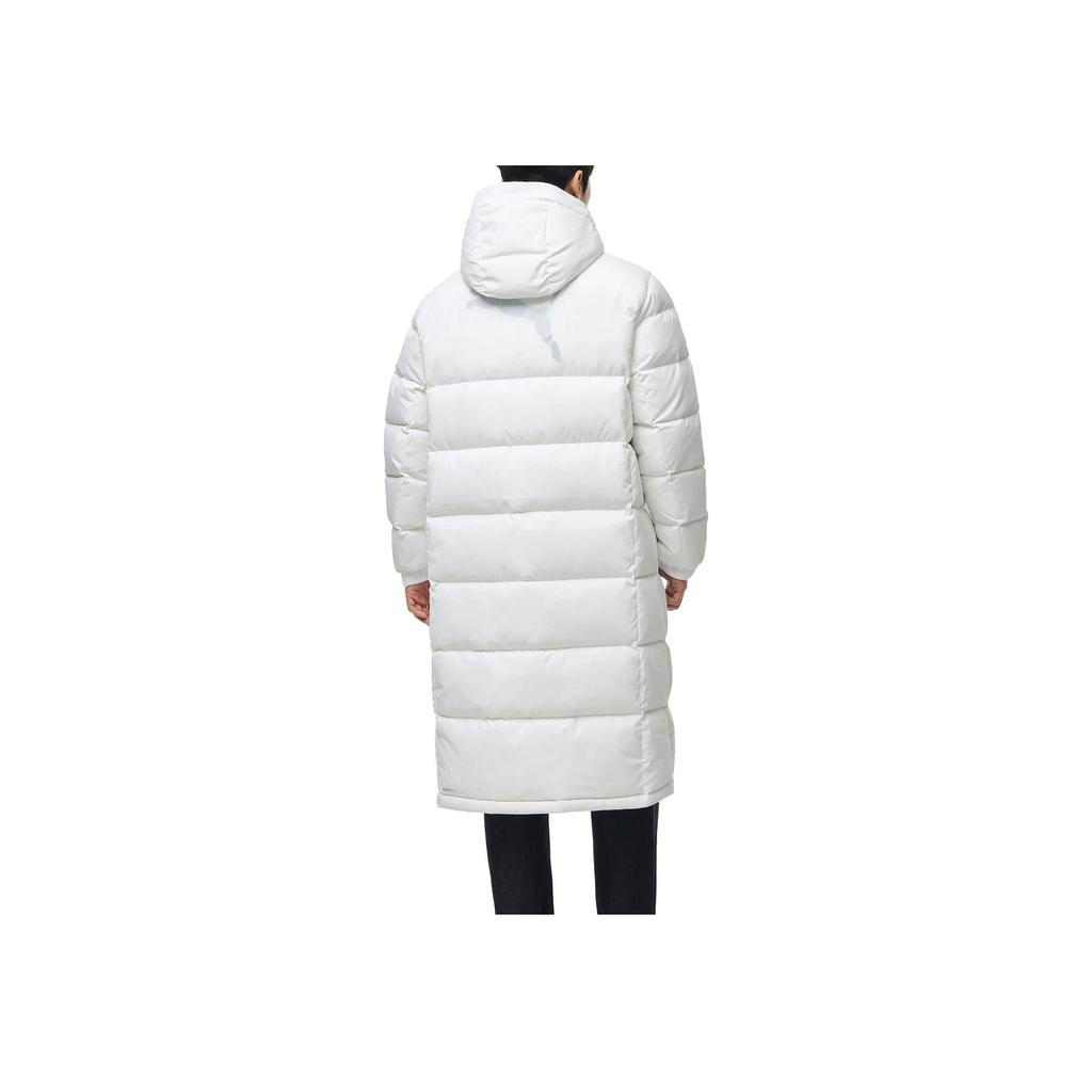 Puma Solid Color Letter Print Long Hooded Down Jacket Unisex Outerwear White 932547-02
